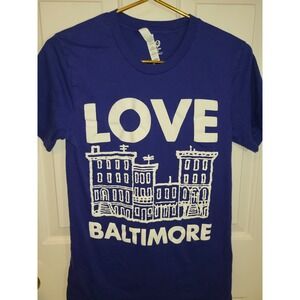 I‎ Love Baltimore Heart Maryland Love Fan Apparel T-Shirt Small Purple
